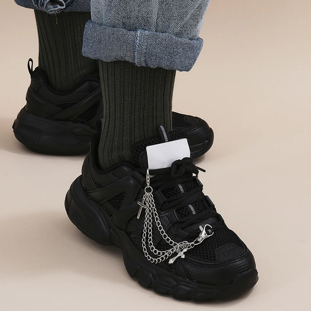 

2 Pcs Three dimensional Cross for Sneakers Alloy Boot Chains Creative Footwear Decorations Shoe Charms Cross Chain for Shoes