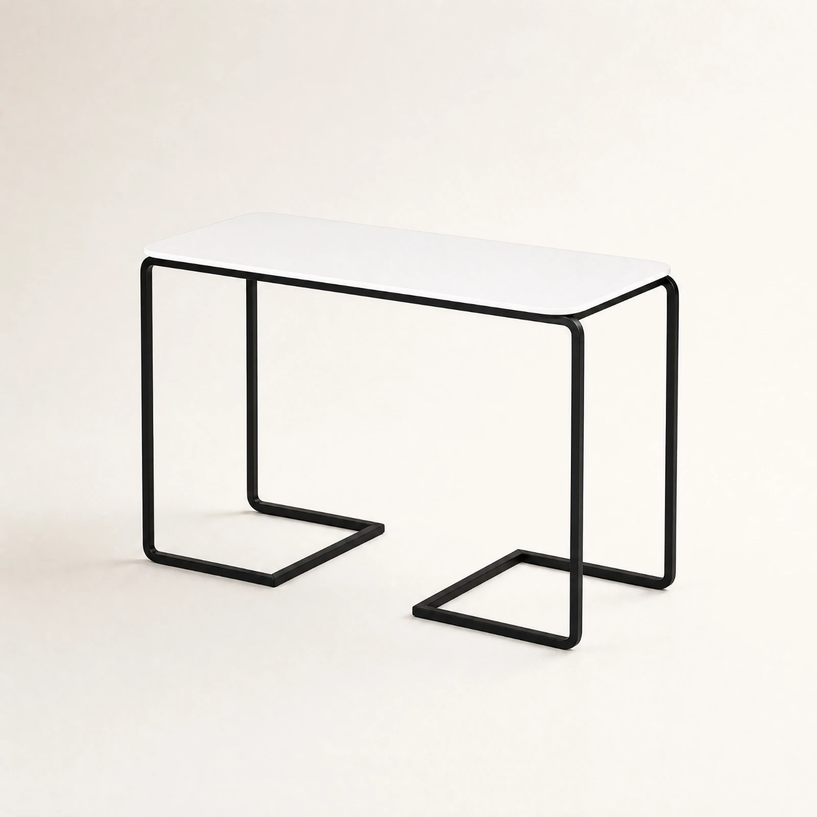 Display Stand with Metal Frame Versatile Display Stand with White Tabletop Rectangular Serving Tray Compact Elegant for Cafés