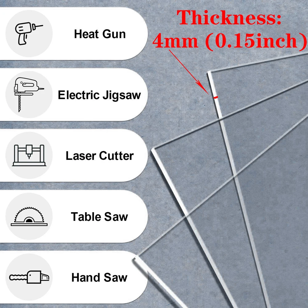 Imagem -05 - Folha Acrílica Transparente Fundida para Base de Luz Led 3.8 mm de Espessura Placa de Painel Transparente Dia dos Namorados Display Faça Você Mesmo Coração 10 Peças