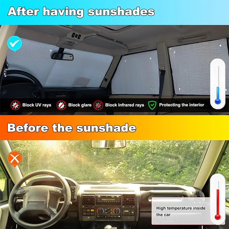 For Land Rover Discovery 2 LR2 1998-2003 Folding Car Sun Shade All Window Sun Protection Visors Blocks UV Rays Car Accessories