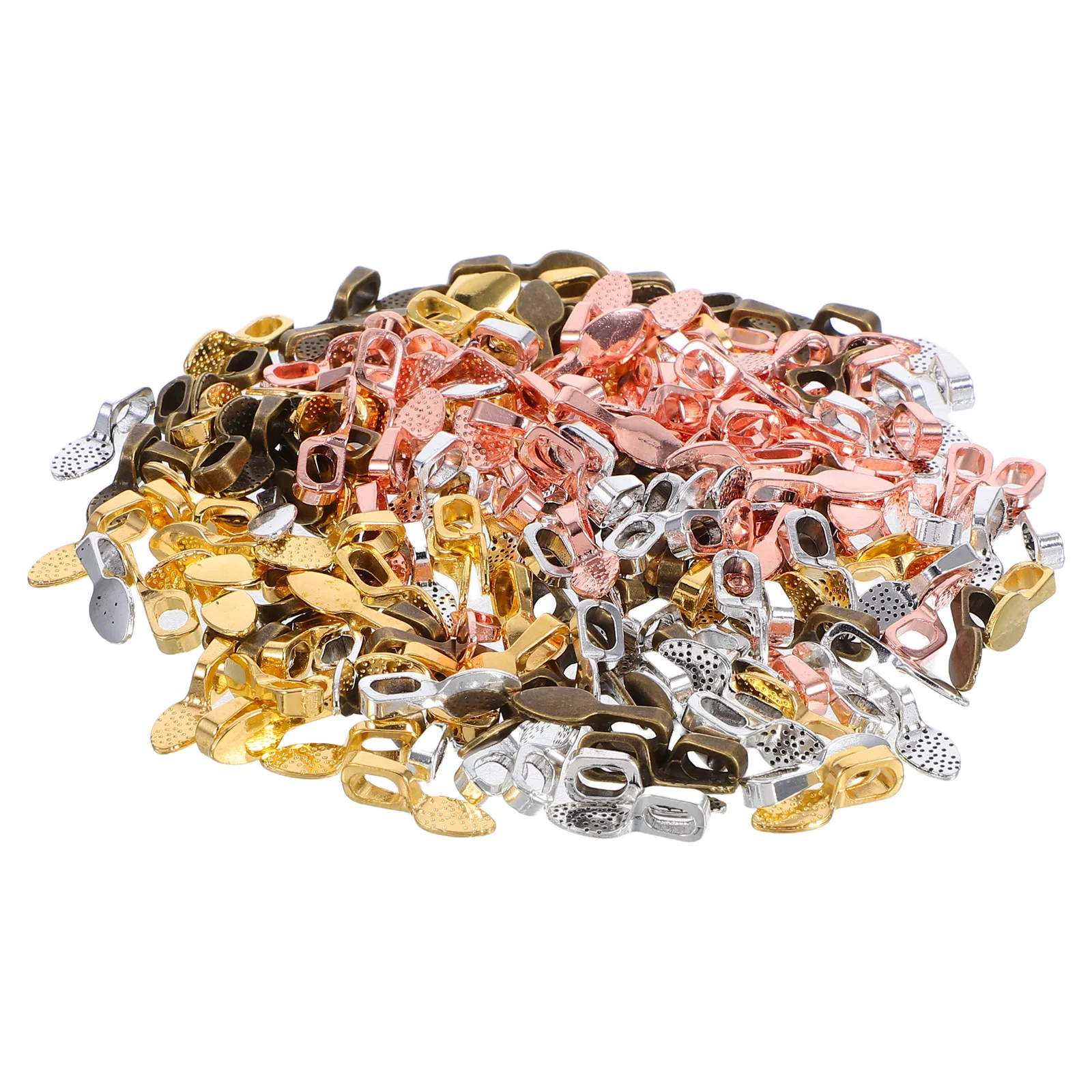 

200 Pcs Jewelry Ring Accessories Bail Alloy Beads for Making Necklace Earring Charm Metal Rings Flat Pendant Connector