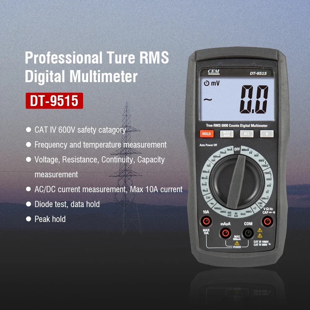 

NEW In Stock CEM DT-9515 New Design Manual Professional Digital Electronic Multimeter Tester with True RMS function for sale