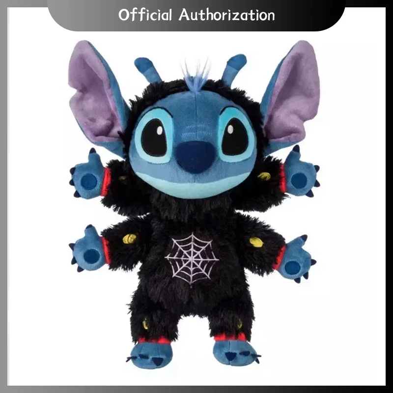 40CM New Disney Black Spider Lilo & Stitch Doll Cartoon Plush Toy Combat Form Anime Soft Stuffed Kawaii Children's Birthday Gift