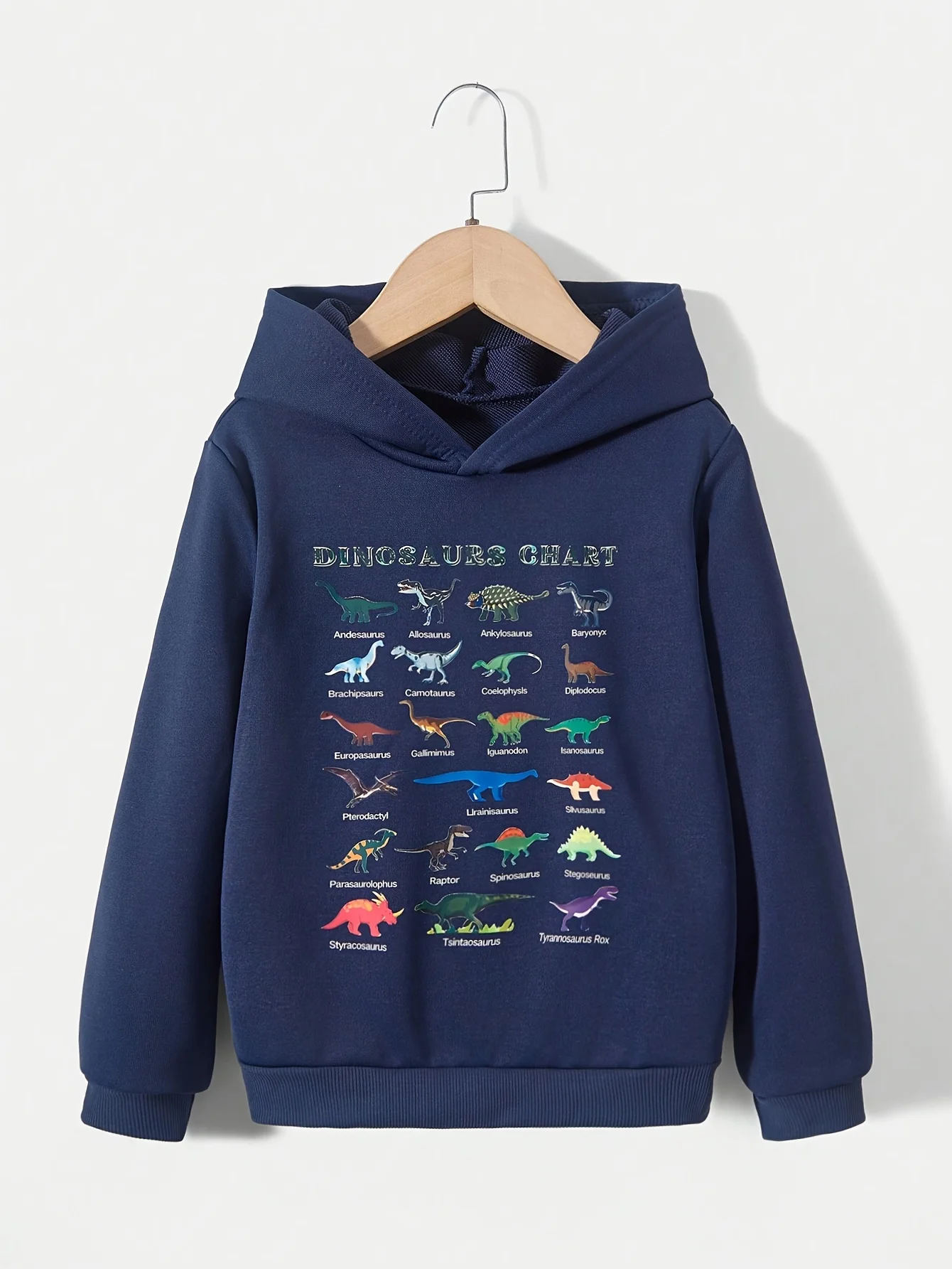 Boys Fashion Casual Dinosaur Pattern Hooded Sweater