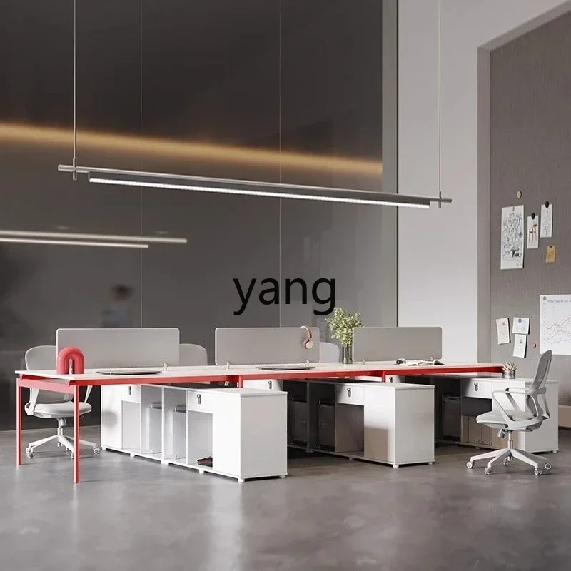 

LH Staff Office Desk and Chair Combination White Double Face to Face Screen Workstation Financial Accounting