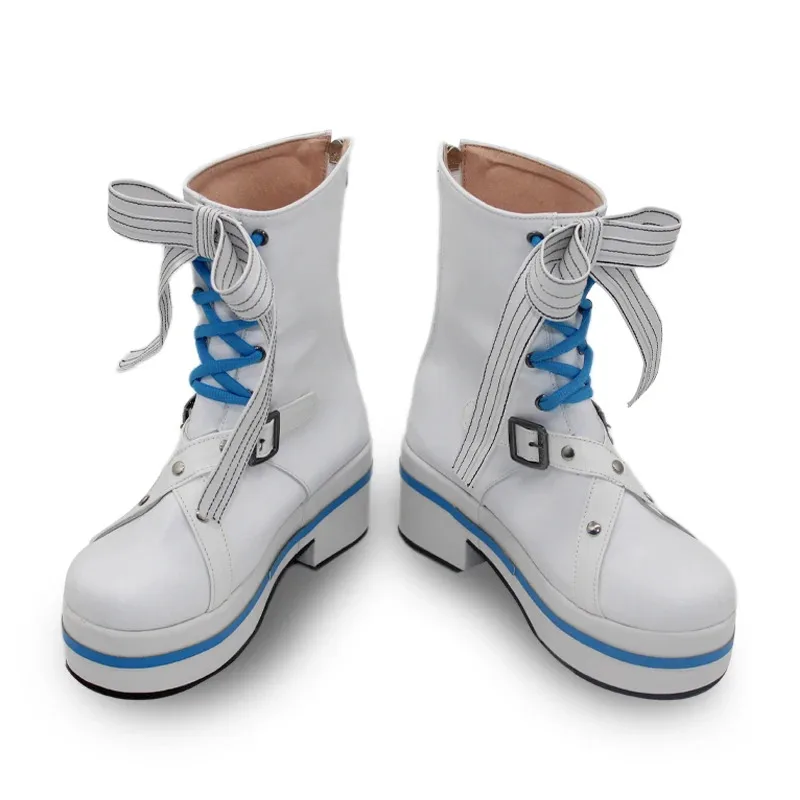 

2025 11 Hololive Vtuber Gawr Gura Cosplay PU Leather Shoes Halloween Carnival Boots Props