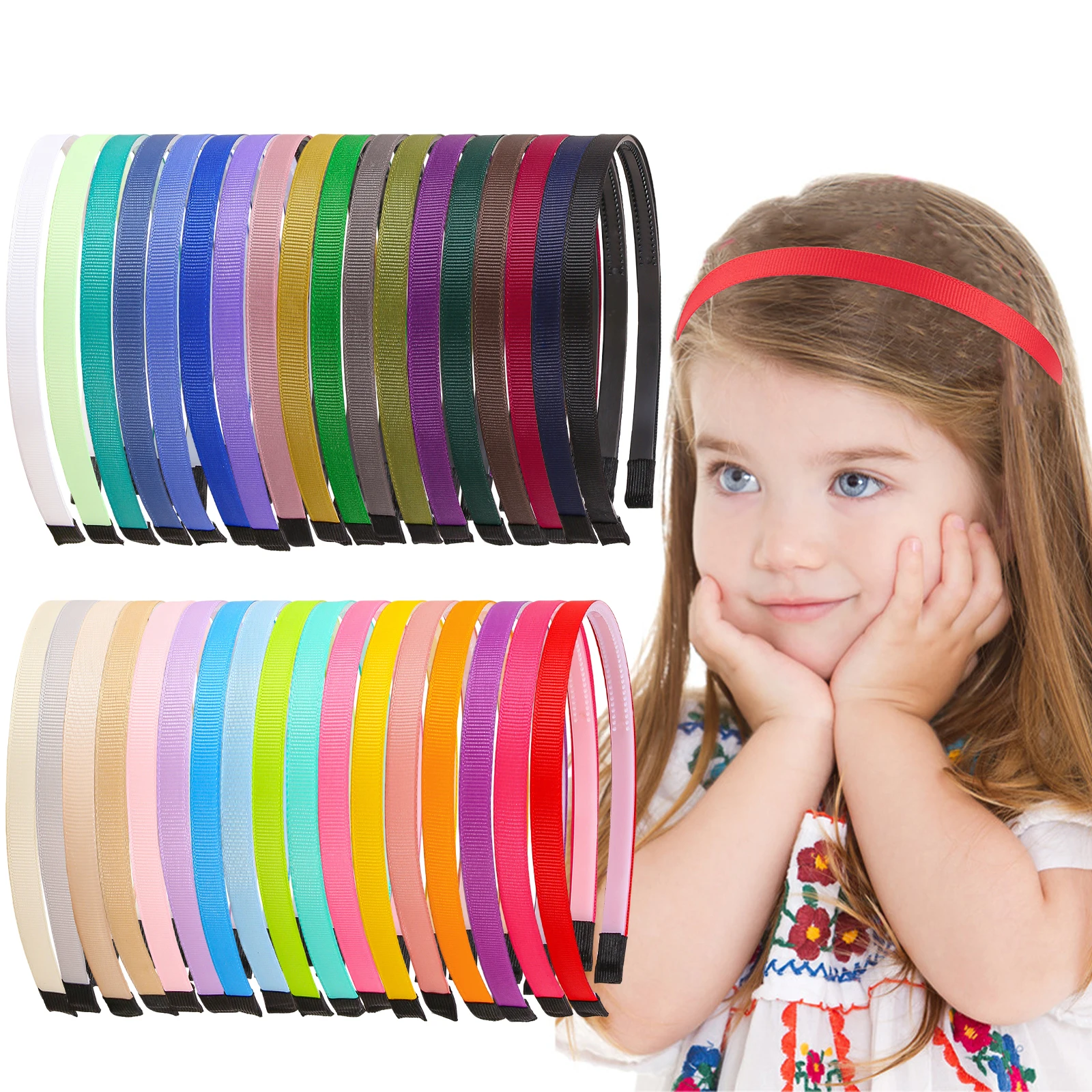 

35/70 шт. атласная однотонная зубчатая пластиковая повязка для волос для декора «сделай сам», аксессуары для волос, повязка для волос для девочек, детские повседневные аксессуары для волос