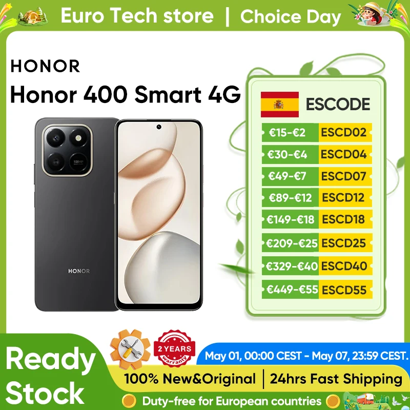 HONOR 400 Smart 4G 6,77 Zoll Display 108MP Dual-Rückkamera 6500mAh Großer Akku 35W SuperCharge Snapdragon 685 MagicOS 9.0A