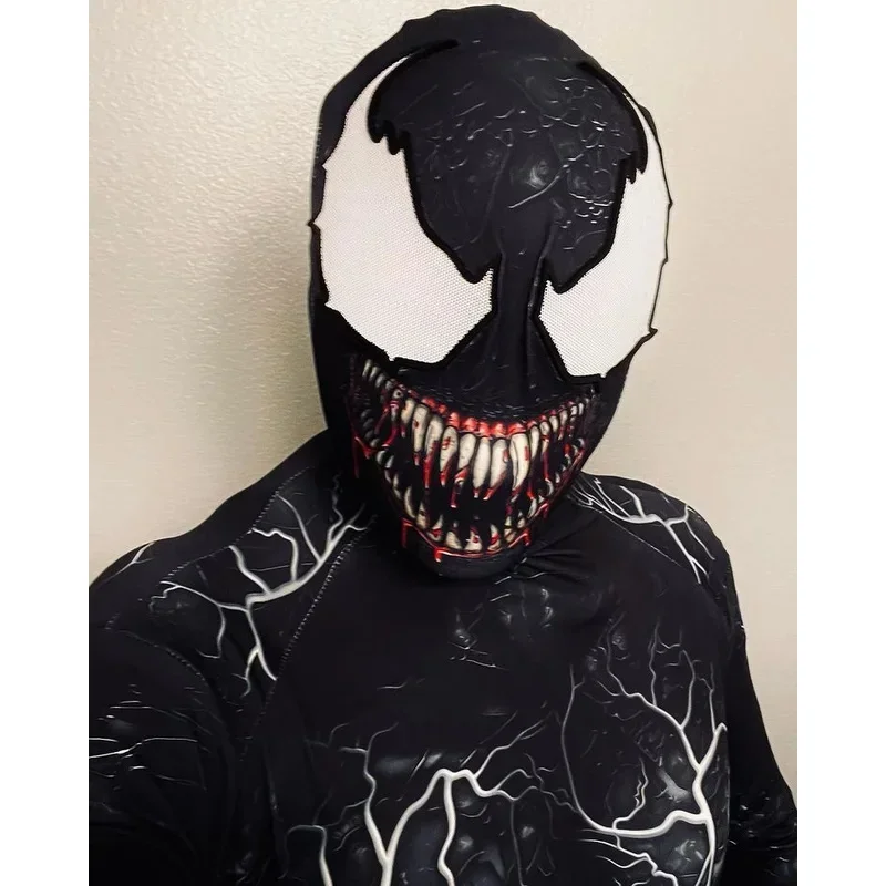 EE01 Nuovo Halloween Adulti Bambini Venom Symbiote Spidycosplay Costume Tuta Zentai Seconda Pelle Vestito da Uomo Party JumpsuitIo0!