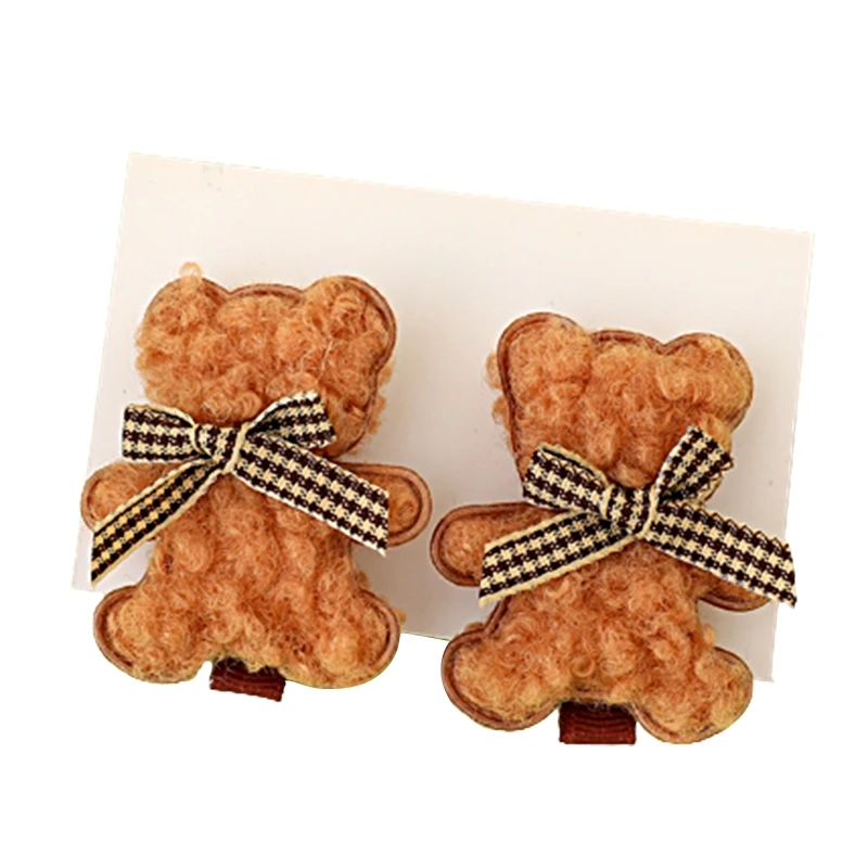 Stuffed Bear Hairpin Lovely Sweet Clip Headdress Cartoon Bear Hairpins