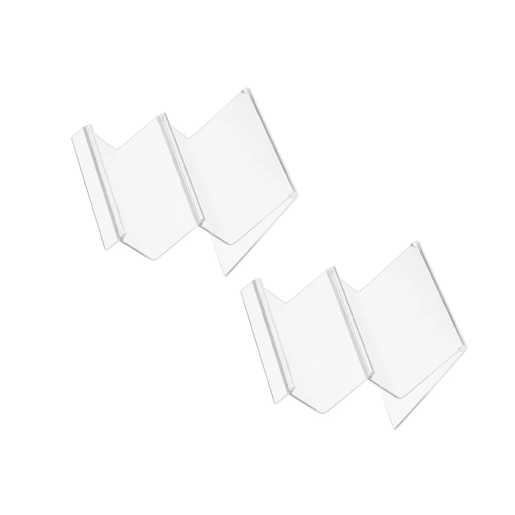 

2pcs Thickened Acrylic Wallet Rack Double Layer Storage Holder for Purse Display Home Office Organizer Large Capacity Space