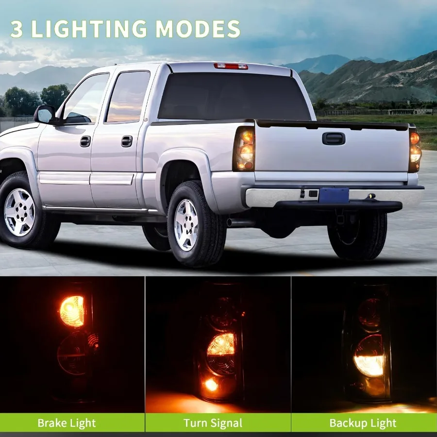 مجموعة المصابيح الخلفية متوافقة مع 19992006 تشيفي سيلفرادو 1500 2500 3500 و 2007 سيلفرادو مع نمط الجسم الكلاسيكي أيضًا Fi