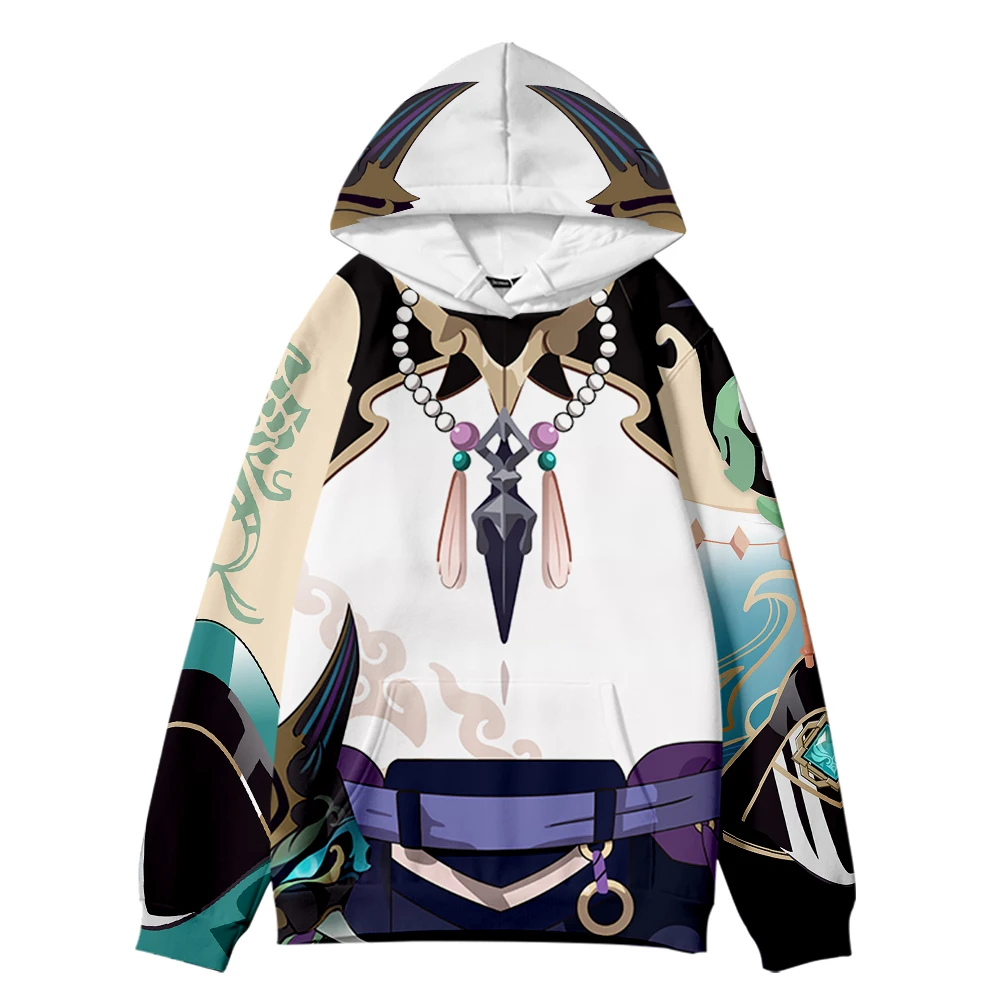 Genshin Impact Xiao Cosplay 3D Print Hoodies para Mulheres, Roupas Kawaii, Moletom Harajuku, Streetwear, Roupas com Capuz, Novo