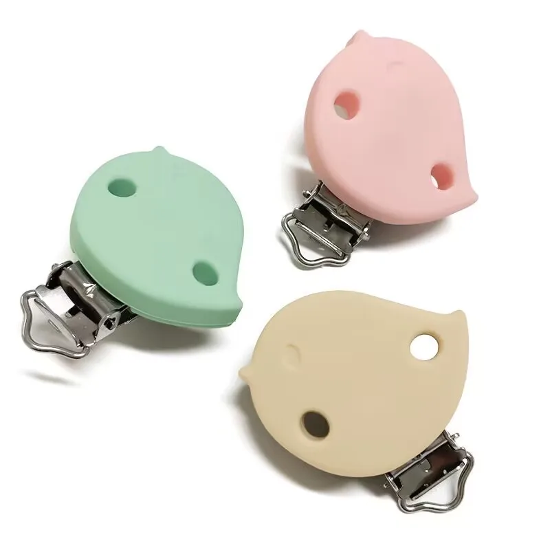 1pcs food grade cute bird Silicone clip Focal Beads DIY Pacifier Chain Clips Toy Jewelry Accessories