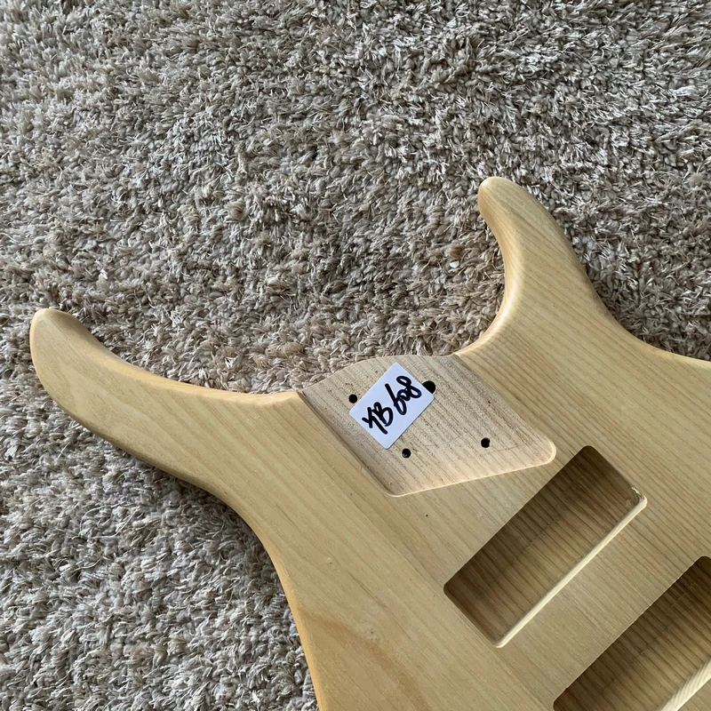 Natural Solid ASH Active Pickups 5 String Electric Bass String Through Body Right Hand Unfinished for Replacement DIY YB608