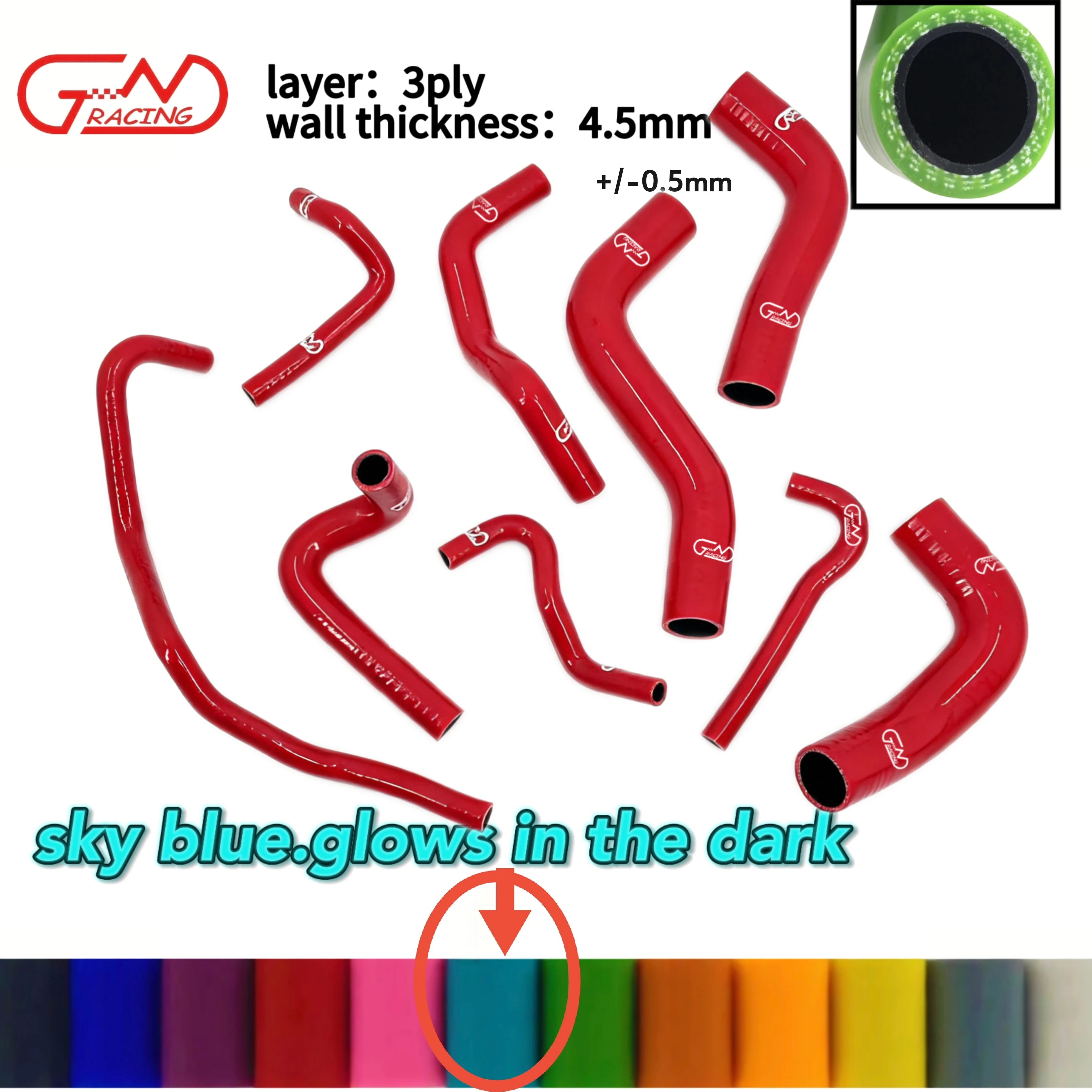 

JNRACING Silicone Radiator Hose Pipe Kit for MAZDA Roadstar Miata MX-5 NA6CE B6ZE 1.6L 1600CC 1989-1997