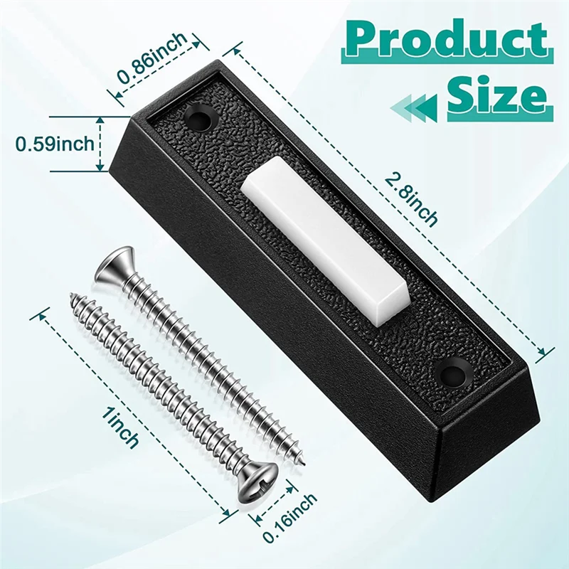 

5 шт. проводная кнопка дверного звонка со светодиодной подсветкой, замена кнопки дверного звонка, настенный переключатель открывания дверей-PZZW