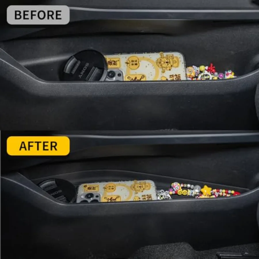 Storage Compatible with 2021-2025 2026 Ford F150 Silicone Center Console Lower Storage er Organizers 2PCS for 2024 F-150 Access