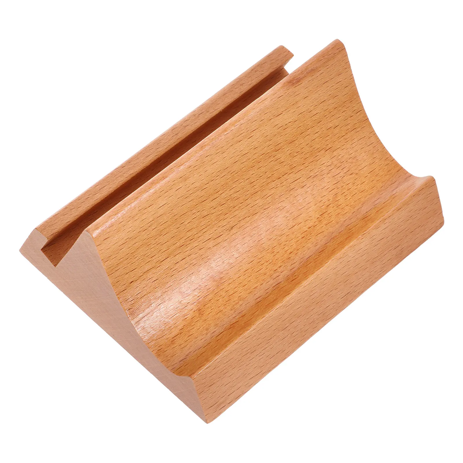 

Multi-Functional Wooden Phone Stand Double-Slot Desk Calendar Base Dual Use Holder Card Display Rack Rustic Tabletop Organizer