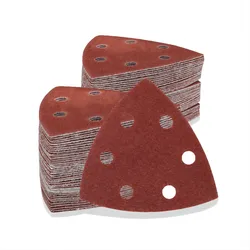 120PCS Triangular Sandpaper 90mm Hook and Loop Sanding Paper 60 to 240 Grit for Oscillating Multitool Sanding Pads Wood Sanding