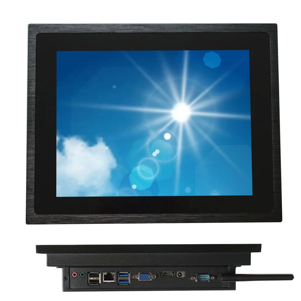 

10 inch 5 wire resistive touchscreen sunlight readable 1000 nits industrial touch panel pc