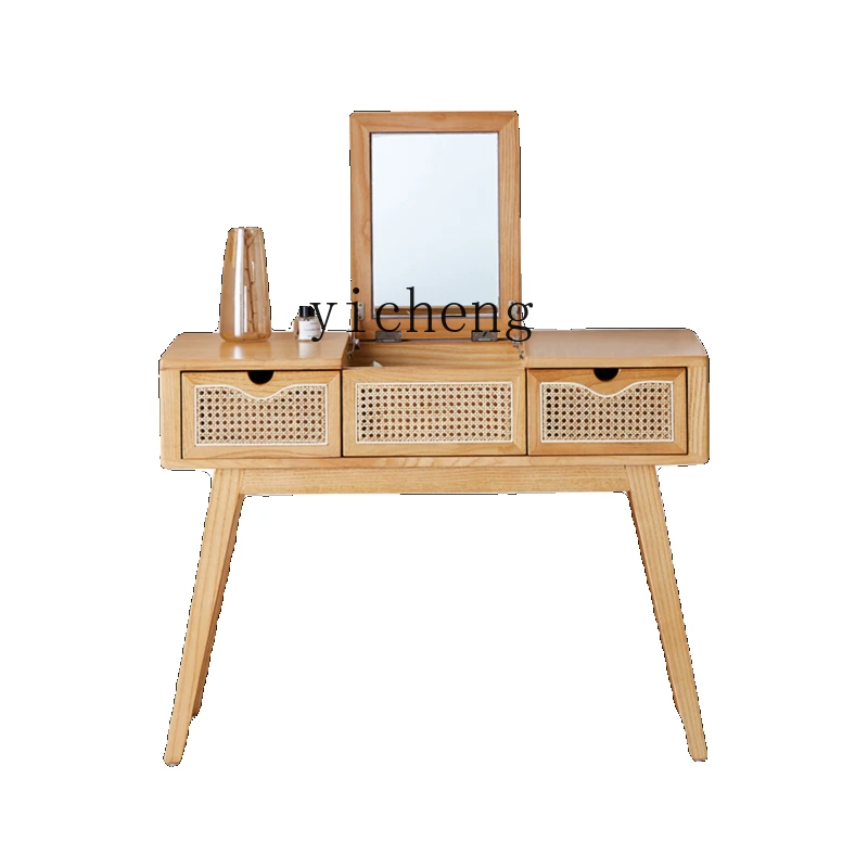 Zc Rattan Dresser Bedroom Modern Simple and Natural Real Rattan Bed & Breakfast Makeup Table