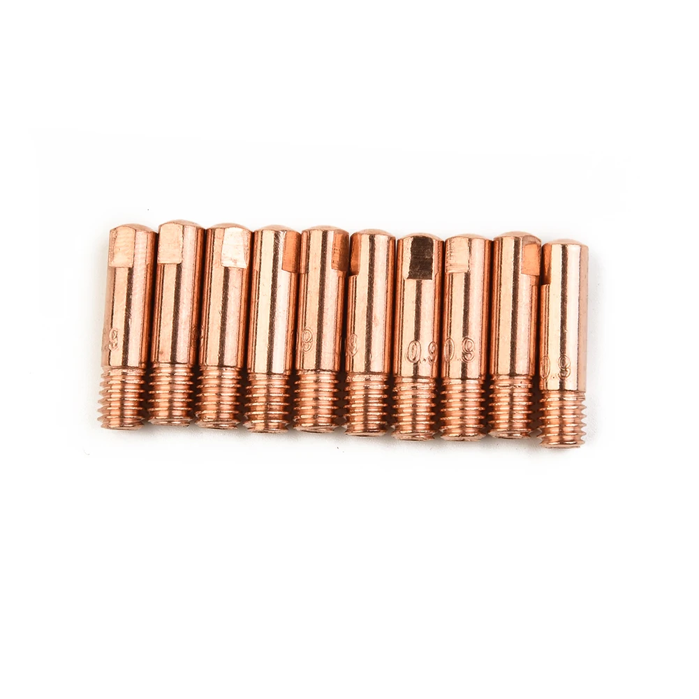 

12x Copper Silver Accessories Power Nozzles Contact Tube Holder For MB-15AK Welding 0.9mm Inert Brass New 2019