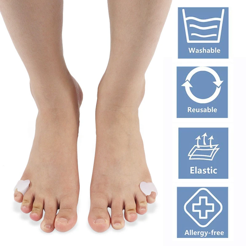 Pexmen 2Pcs/Pair Gel Toe Separator Pinky Toe Spacers Little Toe Protector for Preventing Rubbing Relieve Pressure Foot Care Tool