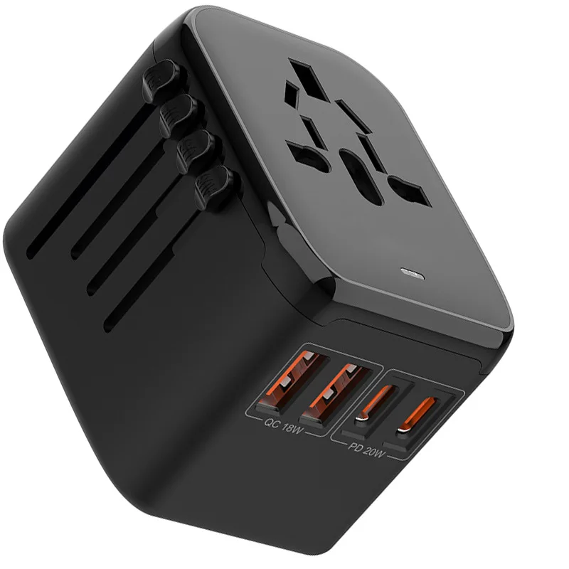 Imagem -06 - Adaptador de Energia Dual Tipo-c para Carregamento Rápido Adaptador de Viagem Internacional 2usb ue Reino Unido Eua Austrália Plug