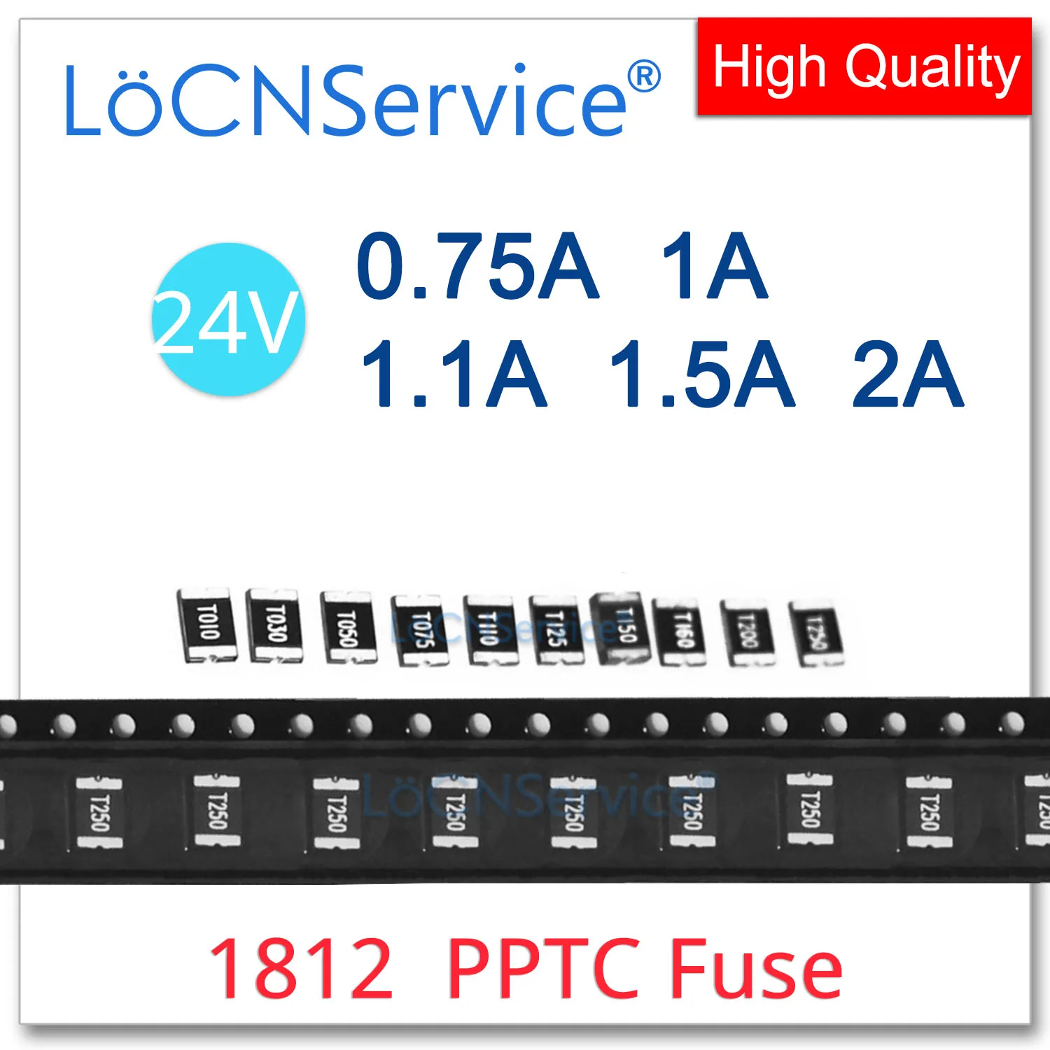 1000PCS 1812 SMD Fuse 24V 0.75A 1A 1.1A 1.5A 2A 750mA 1000mA 1100mA 1500mA 2000mA PPTC PolySwitch Self-Recovery Resettable Fuse