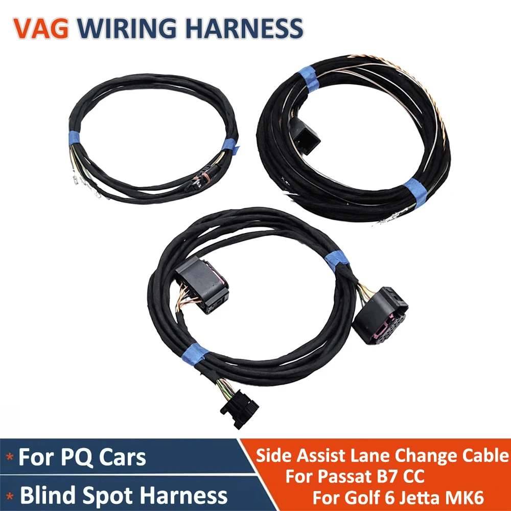 

Side Assist Wiring for Passat B7 CC Golf 6 Jetta MK6 PQ CARS Lane Change Blind Spot Cable Harness