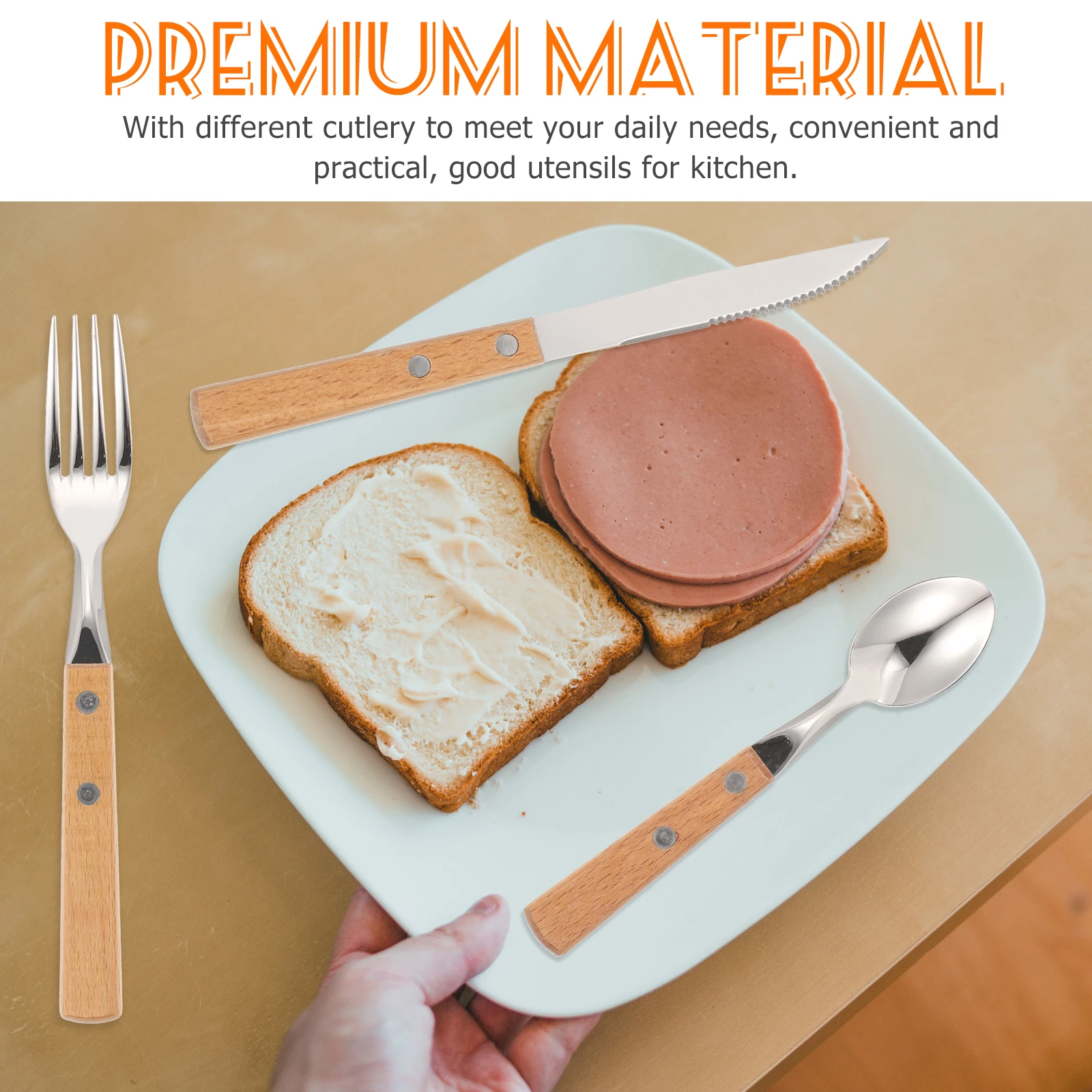 

1Set Stainless Steel Cutlery Kit Portable Travel Utensil Set Spoon Fork Knife Lightweight Camping Tableware with Storage Case