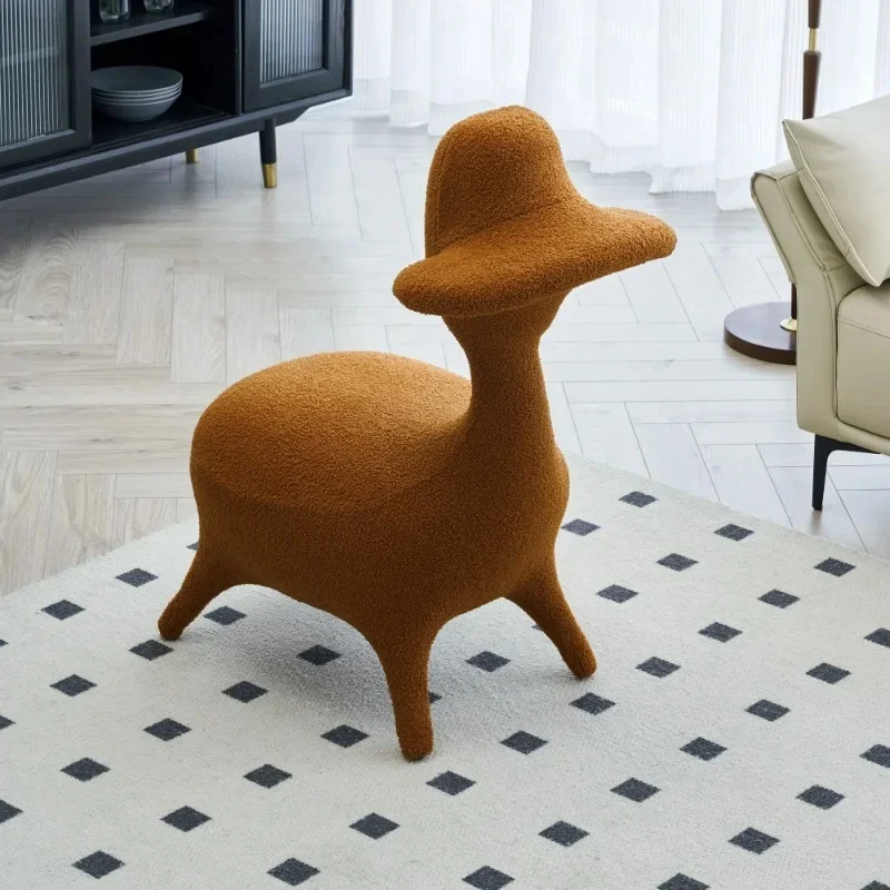 Fabric mobile game chair Fabric upholstered living room alpaca animal modeling chair