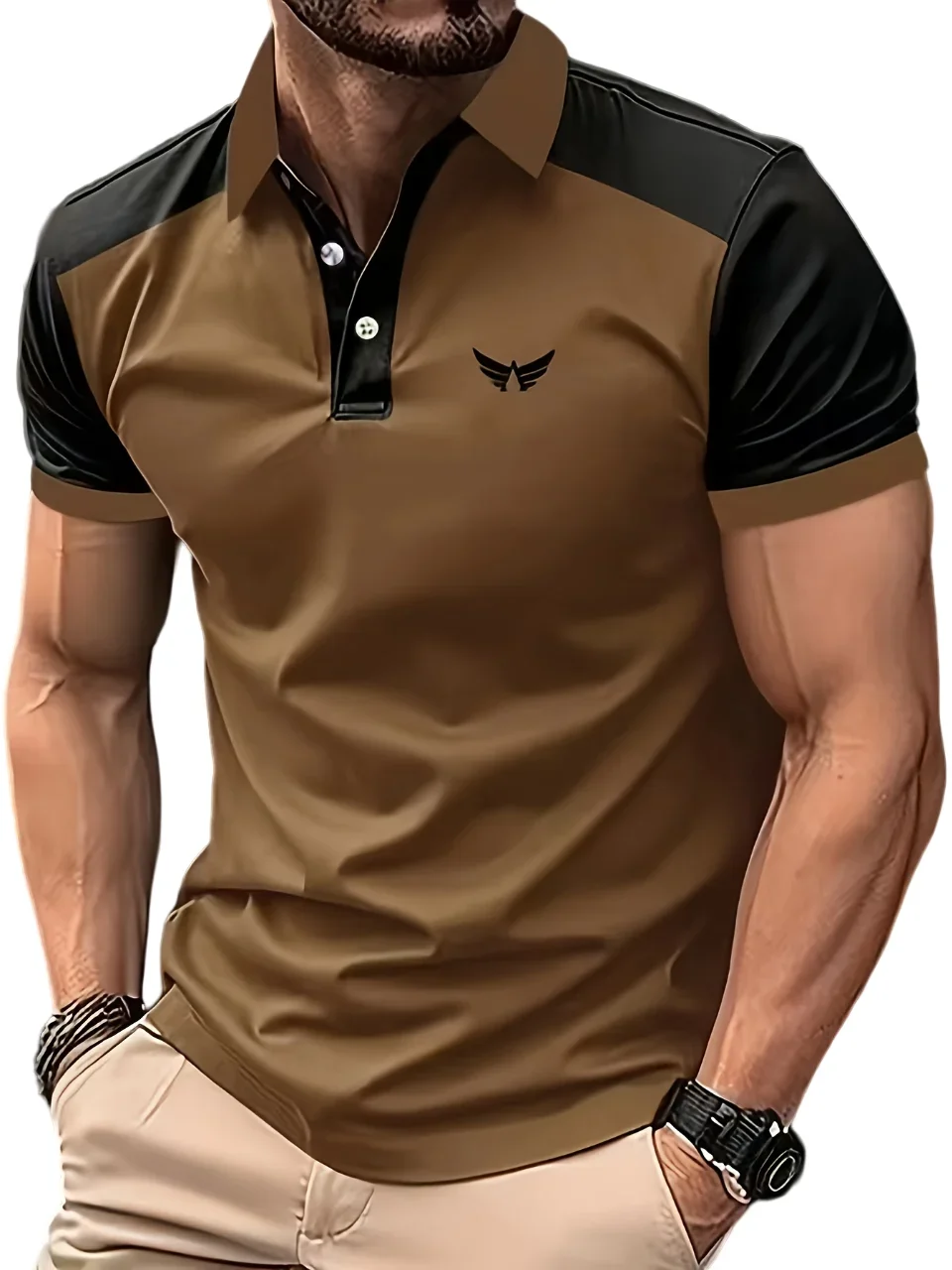 Spring and Summer Men's 3D Printed Polo Shirt Business Casual Big Size Top
