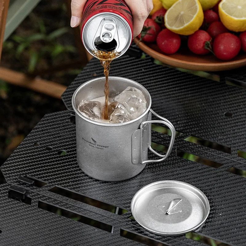 Boundless Voyage Titanbecher Ultraleichter Camping-Kaffee-Bier-Tee-Becher, bei offenem Feuer erhitzbarer Topf, Outdoor-Kochgeschirr, spülmaschinenfest – Detail 8