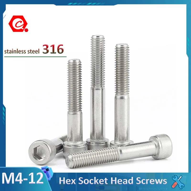 

316 Stainless Steel Partially Threaded Hexagon Hex Socket Head Screws Allen Bolts Half Tooth Screw M5 M6 M8 M10 M12