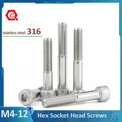 316 Stainless Steel Partially Threaded Hexagon Hex Socket Head Screws Allen Bolts Half Tooth Screw M5 M6 M8 M10 M12