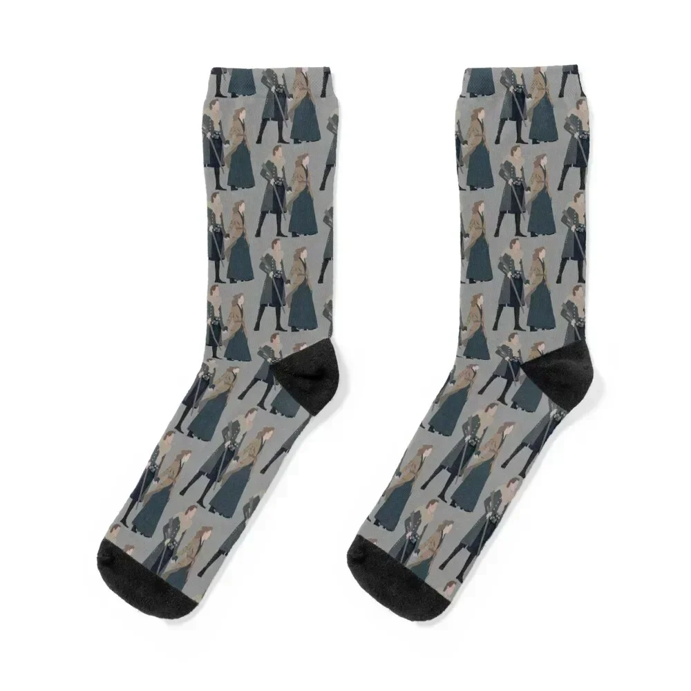 Outlander - Jamie and Claire Fraser Socks winter men cotton high quality Socks For Girls Men's