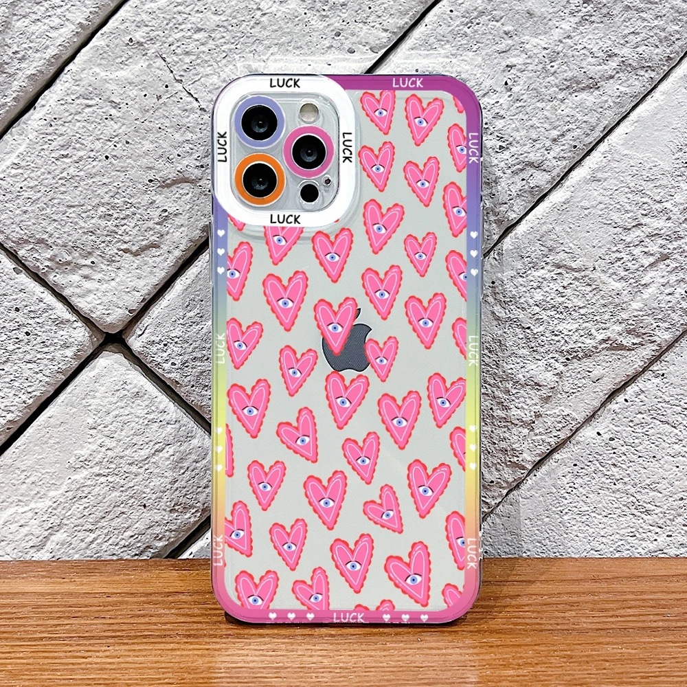 Turkish Blue Evil Eye Phone Case for Oppo Realme C67 C65 C63 C55 C53 C35 12 10 9 8i 8 7 Pro Plus 4G 5G Border Print Clear Cover