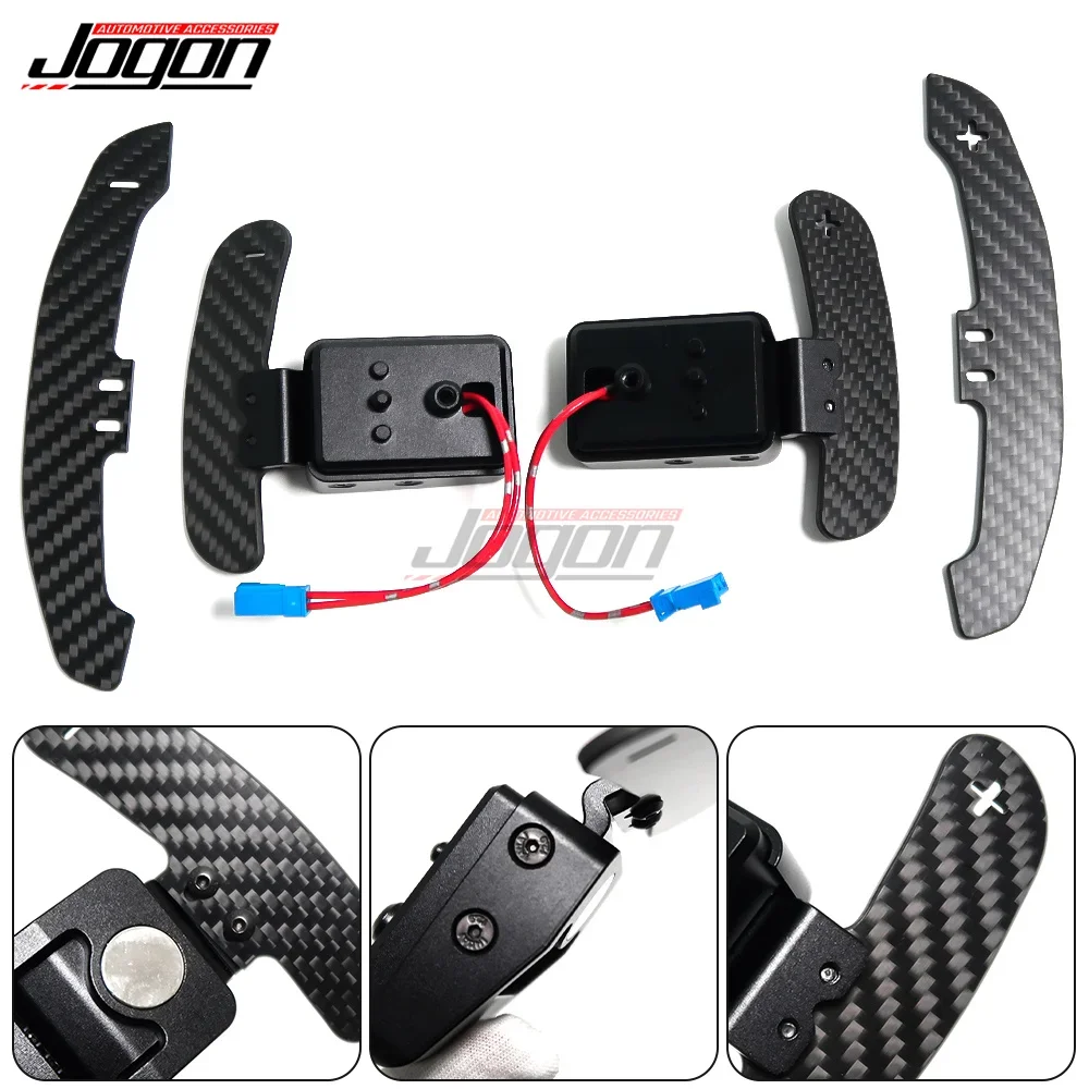 For Toyota Supra GR A90 J29 MK5 2019 2020 2021 2022 Carbon Fiber Magnetic Paddle Shifter Steering Wheel Paddle Extension Trim