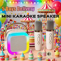 K12 Bluetooth Speaker Portable Karaoke Microphone Wireless Audio System for Home Family Singing Fun Compact Mini Song Machine