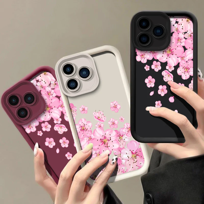 حافظة هاتف غير لامعة مقاومة للصدمات لهاتف Xiaomi Poco C65 M7 Pro M6 Plus M5s C55 C51 C40 C50 C31 M4 M3 M2 C61 غطاء مطبوع عليه زهور من البولي يوريثان الناعم