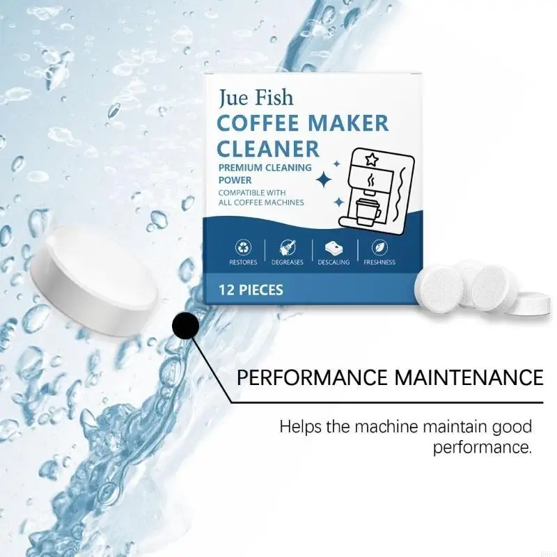 R66A Coffee Machine Cleaner Descaler Tablets 24 Count, suitable for all major brands of coffee machines Maker Descaling & Drip