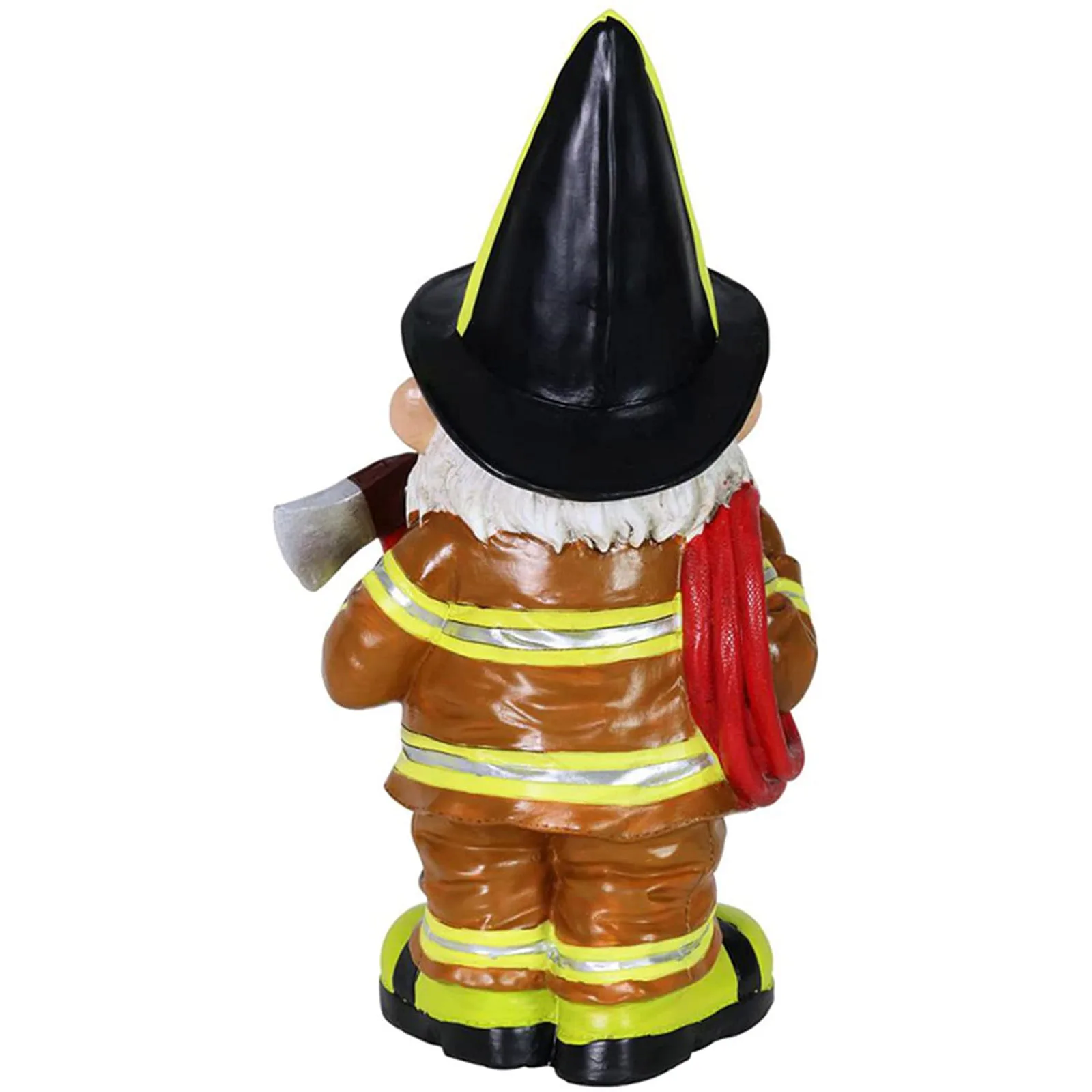 Fireman Gnome Statue Resin Gnome Garden Ornament Adorable Small Dwarf Sculpture for Patio Yard Lawn Porch Decor