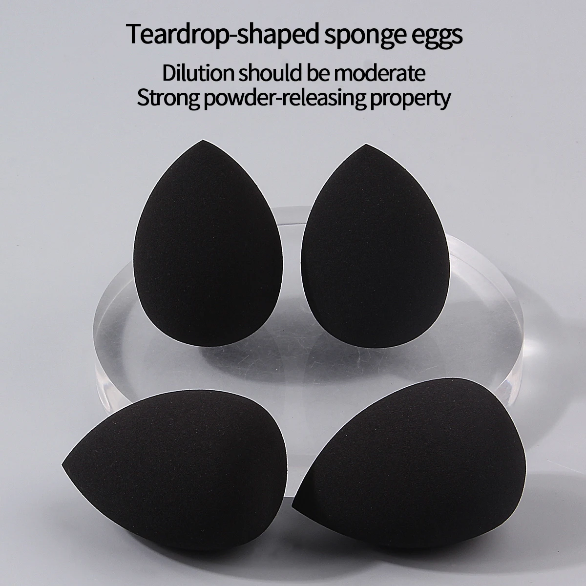 12/20/25/30/50/100PCS Black Makeup Sponge Beauty Egg Set, High Resilience, Fine, Dry and Wet Dual-Purpose Facial Makeup Tools