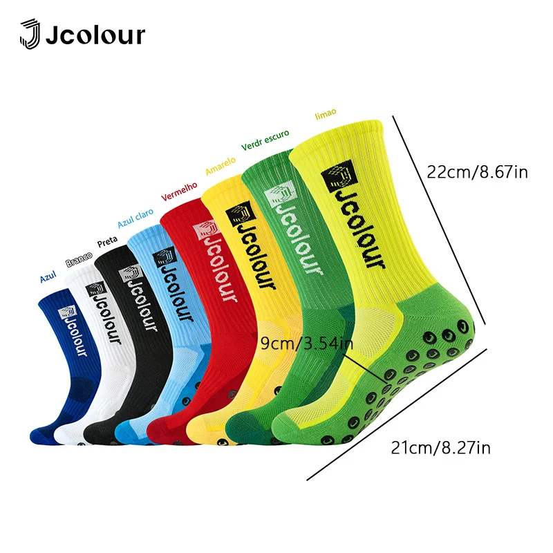 جوارب رياضية ملونة عصرية جديدة غير قابلة للانزلاق جوارب كرة القدم جوارب من مادة البولي أميد مريحة للتنفس