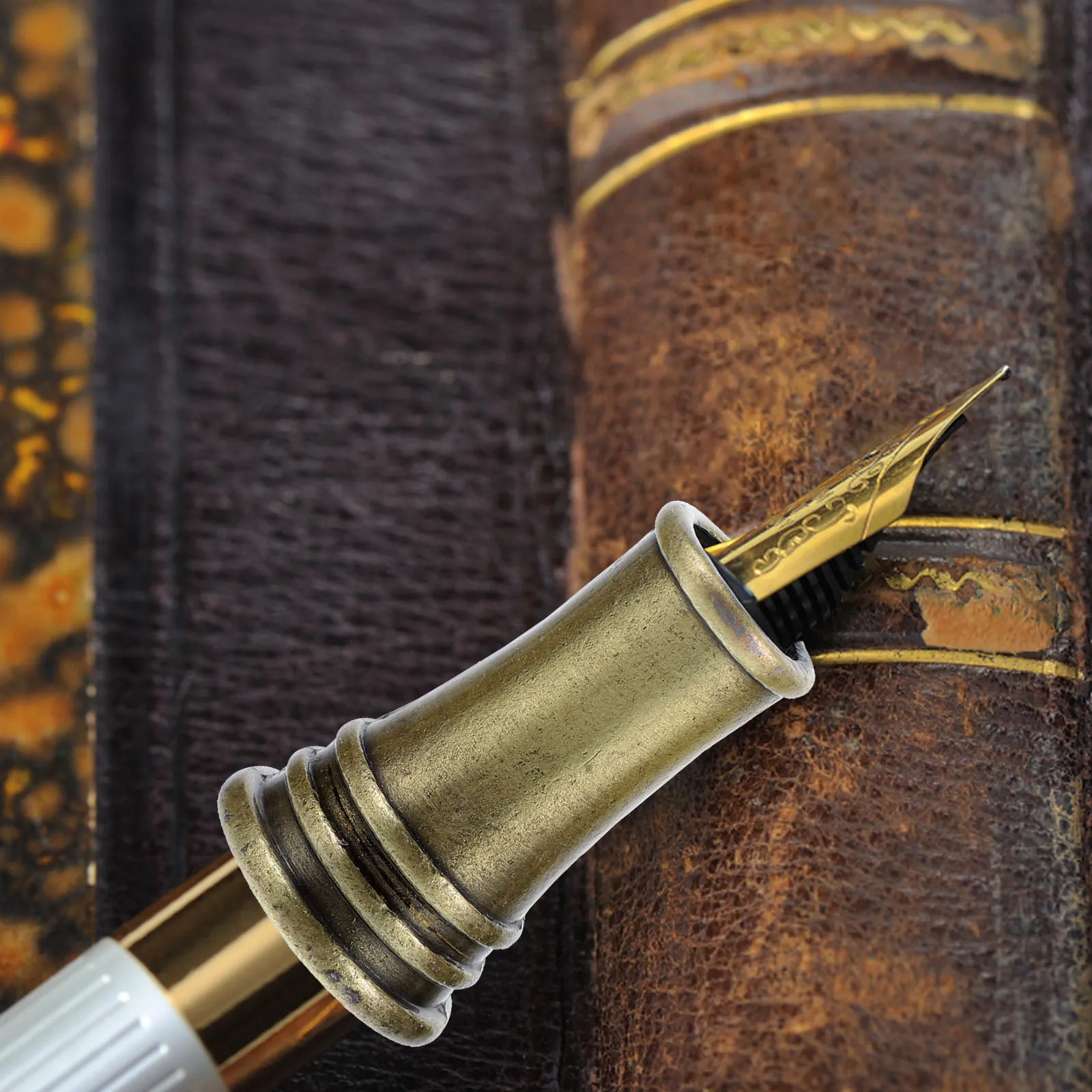 

3Pcs Pen Holder Single Metal Pen Stand Copper Desk Organizer for Home Office Use Pencil Holder Quill-Pen Support