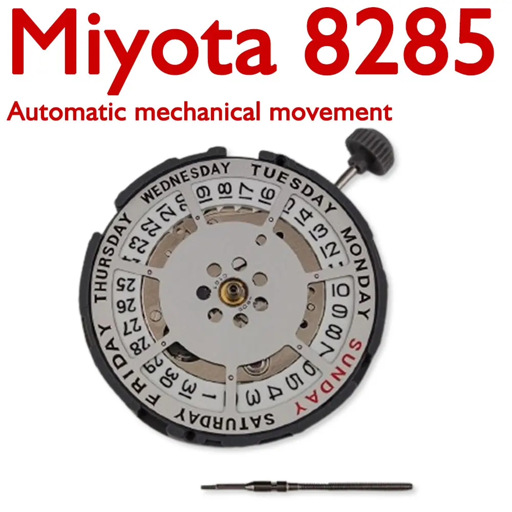 

Miyota 8285 Automatic Mechanical Movement Custom logo movement Day-Date Watch Mechanism with Week