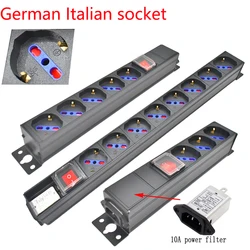 HiFi Audio Noise AC Power Filter Power Conditioner Power Purifier Surge Protection with EU Italy Outlets Power Strip socket