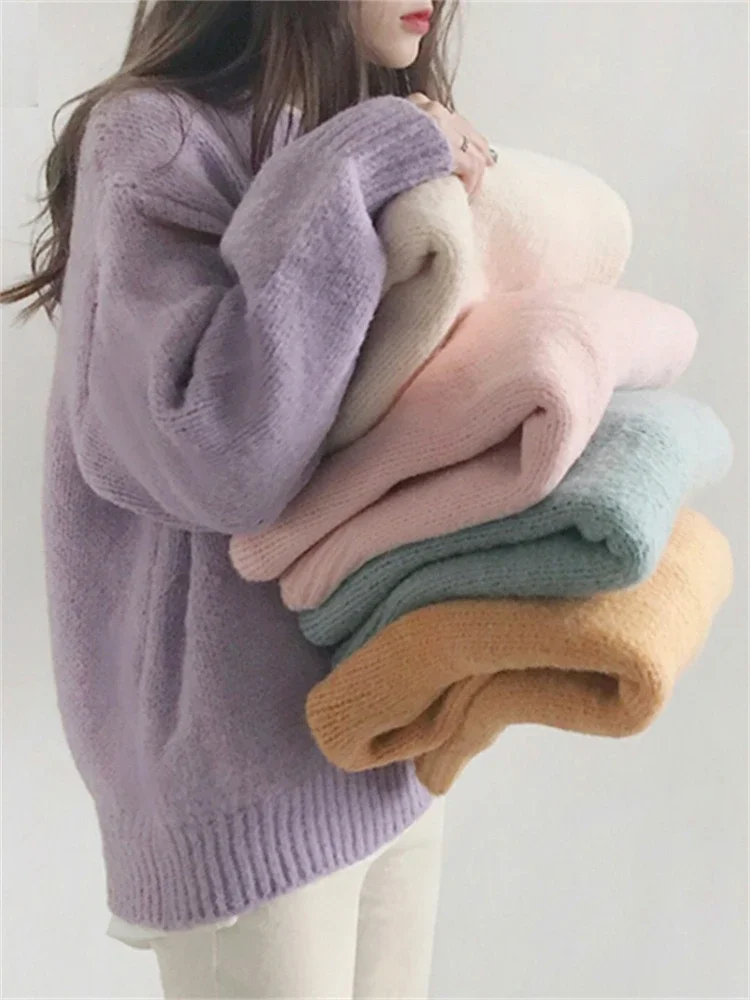 

Sweater Women Winter Pullover Girls Sweater Oversize Knitting Tops Vintage Long Sleeve Fall Female Knitted Outerwear Warm Pull